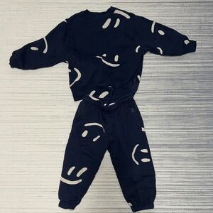 MOLO boys Smiley Face Black Sweatshirt and Pants Set